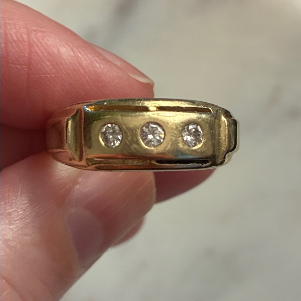 14k Solid Gold Band .35cttw Diamonds